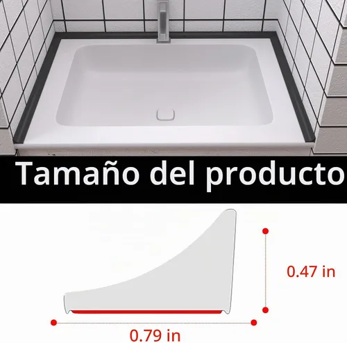 Vista 2 de Nuevo Umbral de Ducha Plegable con Barrera de Agua Autoadhesiva, Barrera Impermeable de Silicona para Baño y Cocina, Protector de Ducha para Negro