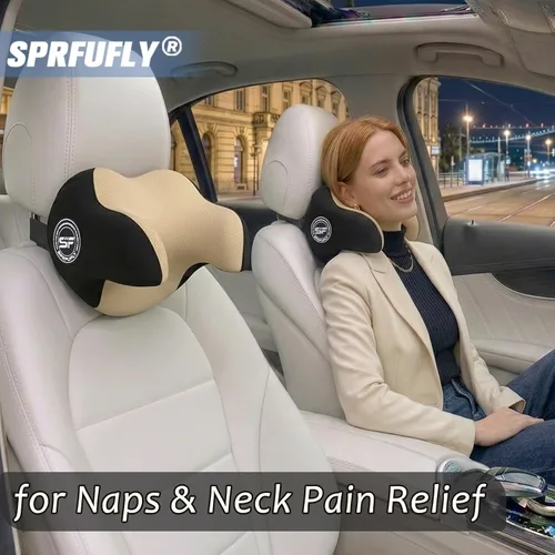 Vista 8 de Almohada realmente útil para reposacabezas de coche, almohada para el cuello del coche para dormir con correa ajustable, 100% espuma viscoelástica