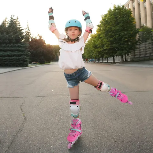 Vista 3 de Patines en línea Nattork para niñas y niños, patines ajustables con ruedas iluminadas en 4 tallas, patines iluminados para principiantes para niños