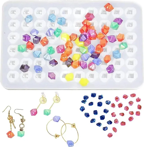 Vista 8 de Lindos aretes de resina molde de silicona mini animal flor arco copo de nieve forma geométrica Expoy molde de fundición de resina para joyería y 1782