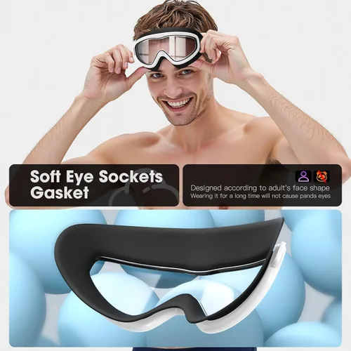 Vista 3 de Gafas de natación para adultos, paquete de 2 gafas de natación con visión amplia para hombres, mujeres, jóvenes, adolescentes, gafas de natación