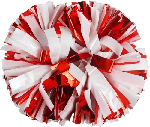 Vista 7 de Hooshing - Paquete de 2 pompones de animadora con mango tipo bastón, pompones para espíritu de equipo, deportes, bailes, animación, para niños Negro