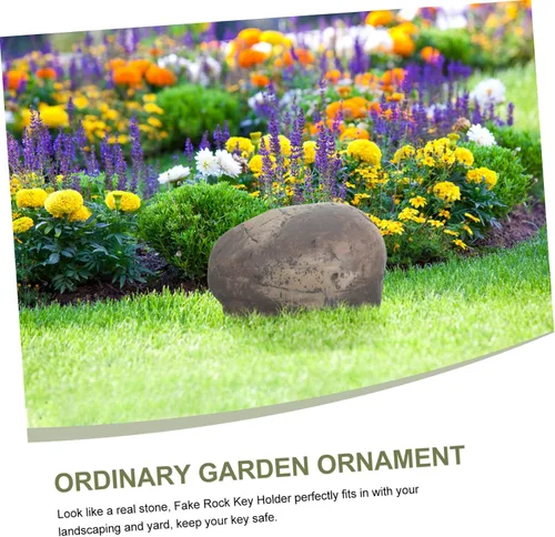 Vista 4 de Stone Key Hider Outdoor Fake Rock Key Storage Box for Garden Modern Design Weather-Resistant