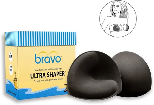 Vista 3 de Bravo Ultra Shaper Bra Pad Inserts para mujer, parte superior redondeada, empuja hacia arriba y hacia adentro.