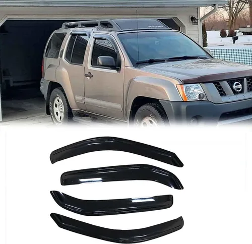 Vista 10 de Viseras de ventana para Nissan Rogue 2009-2013, Rogue Select 94076 2014-2015 4pcs Outside Tape-on Rain Guards Dark Smoke Window Vent Deflector