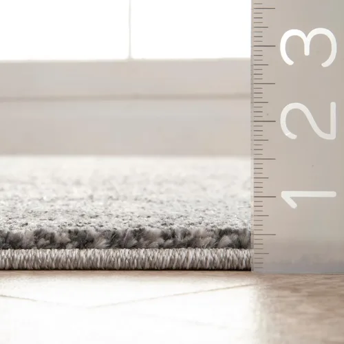 Vista 2 de nuLOOM Bessie - Alfombra tribal de 4 x 6 pies para sala de estar, dormitorio, comedor, cocina, gris/marfil