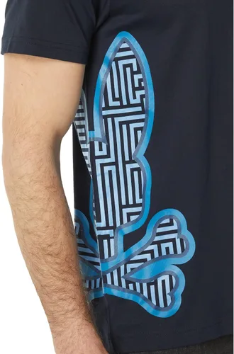 Vista 3 de Psycho Bunny Dames Graphic Tee Navy MD (US Men's 5)