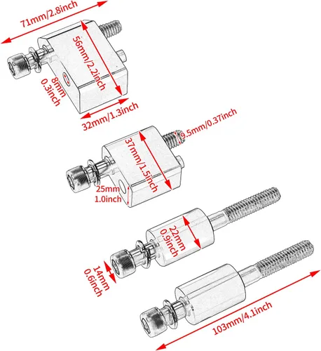 Vista 4 de Kit de Extensión de Piso para Conductor de 1-1/4'' Compatible con Harley Touring Electra Glides, Road Glides, Road Kings, Street Glides 2009-2024