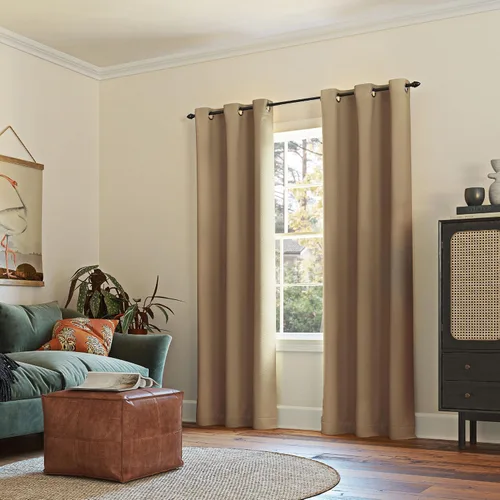 Vista 93 de Sun Zero Easton - Cortina opaca con ojales, ahorro de energía, 40 x 63 pulgadas, cebada
