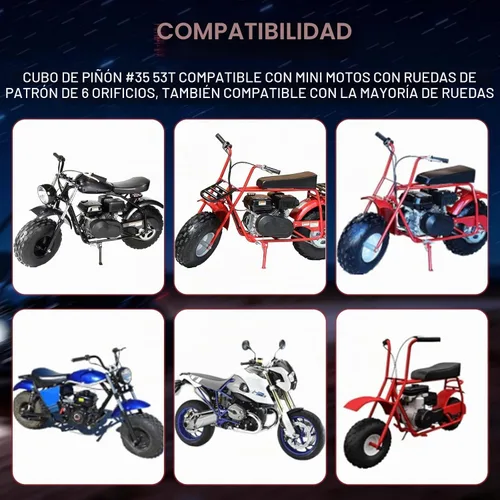 Vista 5 de Piñón dividido universal de cadena 35 de 53T con adaptador para Predator 212cc 196cc 79cc Go Kart Mini Bike CT200U-EX CT200U BT200X CT100U MB200