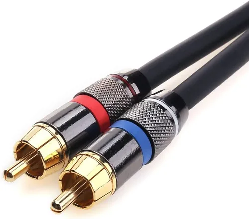 Vista 3 de Tisino - Cable de 1/4 a RCA, cable de audio de TRS de cuarto de pulgada a RCA de 6.35 mm con conector estéreo a cable de inserción dual RCA