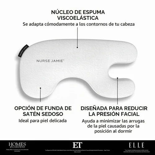 Vista 5 de Nurse Jamie Beauty Bear Almohada de espuma viscoelástica para el cuidado de la piel - Soporte de espuma viscoelástica para el cuello y la cara Rayón