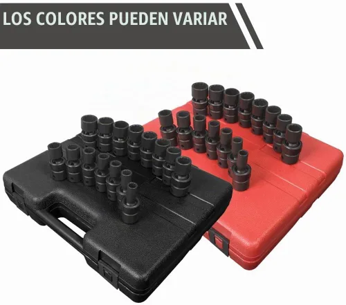 Vista 2 de SUNEX TOOLS 2855 Juego de llaves de vaso de impacto universal métricas de 1/2 pulgadas, 12 puntos, 15 piezas