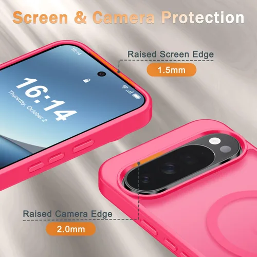 Vista 1719 de Funda para Google Pixel 10 Pro XL, cubierta magnética mate, color negro Fit for MagSafe, Screen Protector included, Shockproof Military Grade