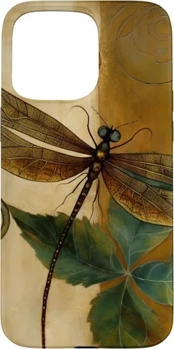 Vista 28 de Funda para iPhone 16 con diseño floral de libélula bohemia