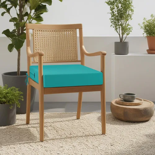 Vista 2 de idee-home Juego de 2 cojines para sillas de exterior, cojines de asiento impermeables para muebles de patio, almohadilla de repuesto para silla