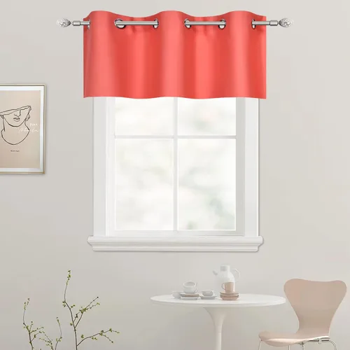 Vista 68 de DECOVSUN Cenefa de cortina opaca amarilla brillante para ventanas de cocina, cenefa opaca con ojales para dormitorio, cenefa corta y recta para sala