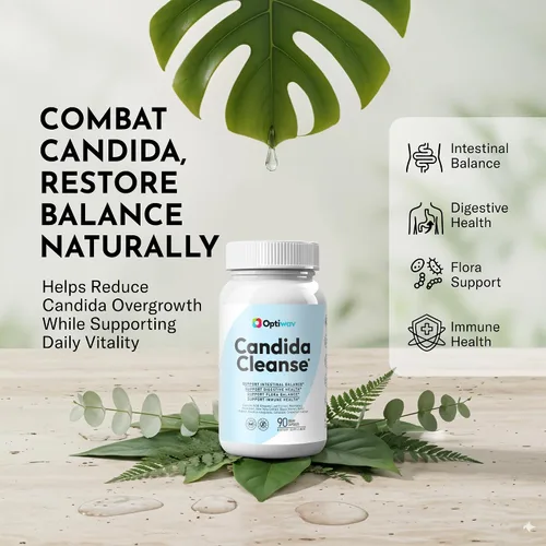 Vista 2 de Candida Cleanse - Suplemento de desintoxicación – Sobrecrecimiento de levadura natural Candi Balance Apoyo oral para mujeres y hombres – Probióticos