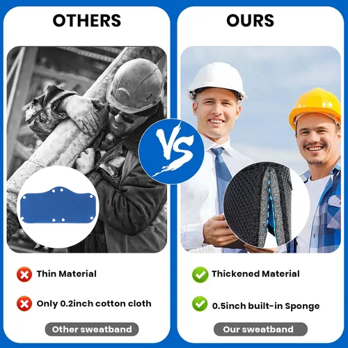 Vista 5 de 9 unidades de bandas de sudor para casco duro, lavables, reutilizables, protectores de sudor, accesorios para cascos de aire, color azul