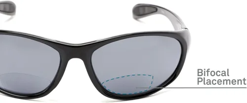 Vista 6 de Readers Reading Sunglasses: The Zeek Bifocal Reading Sunglasses, Acetate oval Style for Men and Women Negro brillante con gris