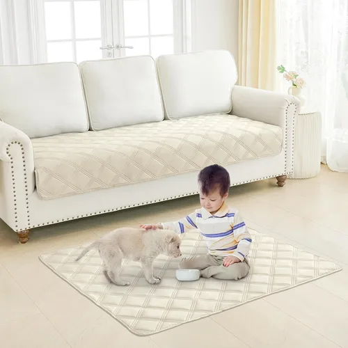 Vista 7 de Smiry Funda impermeable para cama de perro, manta reversible para mascotas para sofá Manta suave lavable para perro, funda a prueba de fugas