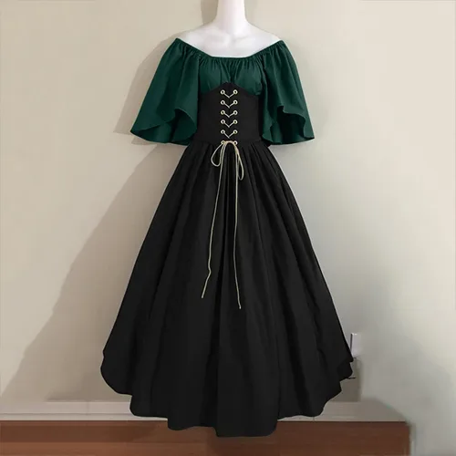 Vista 2 de Vestido rococó medieval renacentista de los años 1800 para mujer, vestido de baile victoriano, vestido gótico, vestido largo de princesa, cosplay