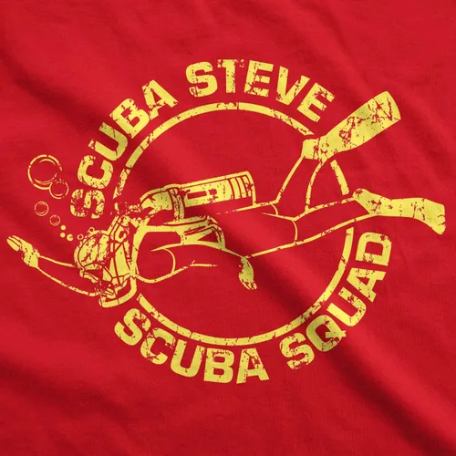Vista 2 de Crazy Dog T-Shirts Sudadera con capucha de buceo con diseño de Steve Scuba Squad, Rojo