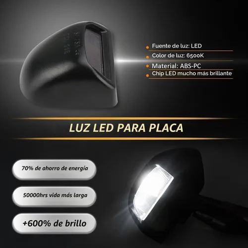 Vista 2 de Bestview Carcasa LED para placa de matrícula negra, conjunto de lámpara de etiqueta de repuesto compatible con Chevy Silverado GMC Sierra Avalanche