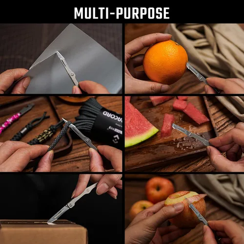 Vista 5 de KeyUnity KK13 Cuchilla de Utilidad de Precisión para Manualidades Mango de Titanio Mini Herramienta de Corte para Artes Manualidades Proyectos