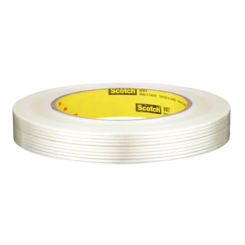 Vista 2 de 3M Scotch - Cinta de filamento 897, transparente, 0.472 in x 180.4 ft, 5 mil