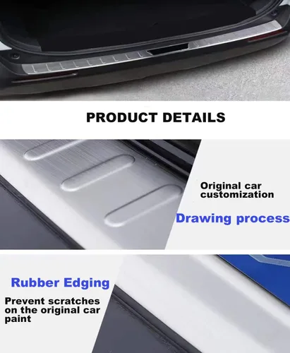 Vista 3 de Protector de parachoques trasero de acero inoxidable compatible con Toyota RAV4 2019 2020 2021 2022