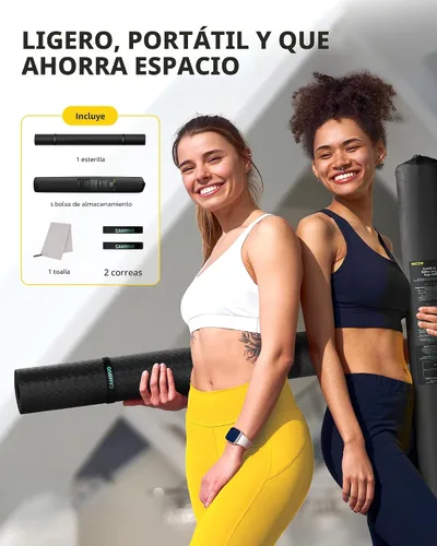 Vista 6 de CAMBIVO Esterilla de Yoga Grande (6' x 4'), Alfombrilla de Entrenamiento Extra Ancha para Hombres y Mujeres, Esterilla de Yoga Gruesa de 1/3 y 1/4