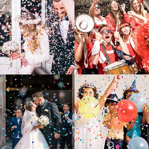 Vista 5 de 8 cañones de confeti para revelación de género, boda, cumpleaños, graduación, baby shower, aniversario, Navidad, Año Nuevo, suministros de fiesta