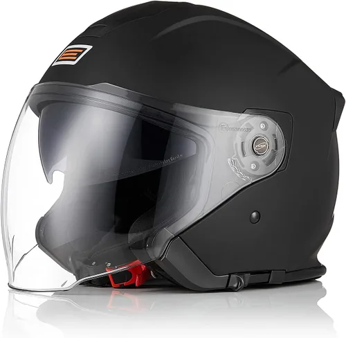 Vista 9 de ORIGINE Casco de motocicleta de cara abierta 3/4 con doble visera para scooters, aprobado por DOT