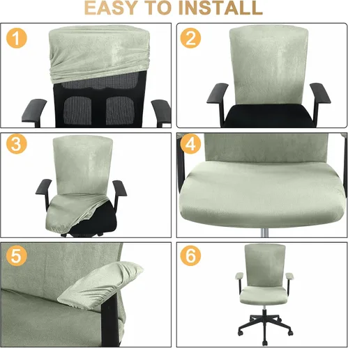 Vista 5 de Tallew Juego de 4 Fundas para Silla de Oficina, Fundas Universales Elásticas para Computadora, Fundas Protectoras Estiratables para Asiento