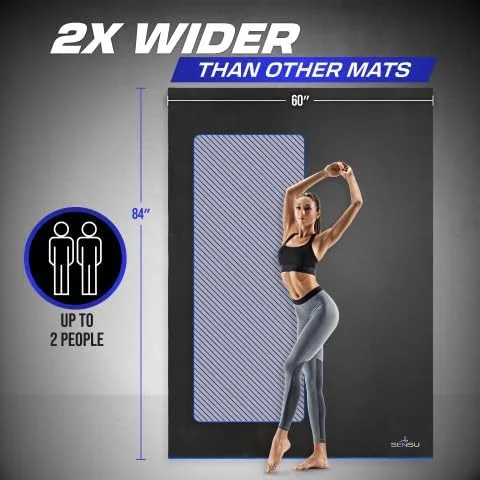 Vista 2 de Sensu Large Exercise Mat – Extra Thick Non-Slip Workout Mat for Home Gym, Durable Shoe-Friendly Fitness Mat for Strength Training, Stretching