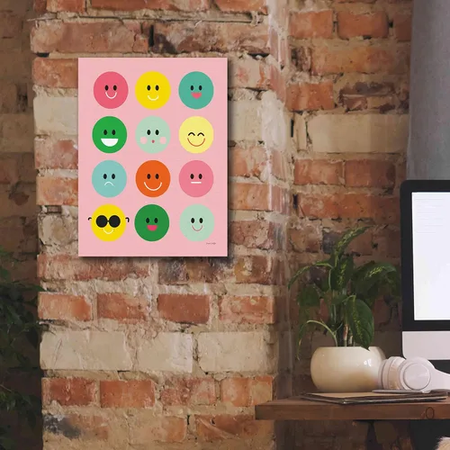 Vista 5 de Epic Graffiti 'Happy Circles' de Ann Kelle Designs, lienzo decorativo para pared, 12 x 16 pulgadas