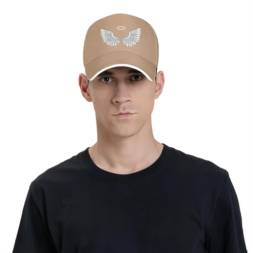 Vista 9 de Sombreros de sándwich de alas de ángel para adultos, gorras de béisbol para papá, gorras deportivas, ajustables, clásicas, lavables para hombres