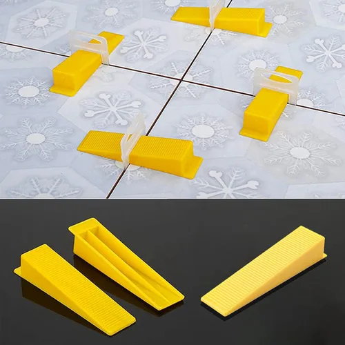 Vista 4 de GenericBrands Kit de sistema de nivelación de azulejos de 1/8 de pulgada, 600 clips espaciadores de azulejos y 200 cuñas reutilizables con 1