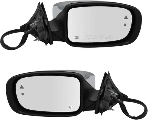 Vista 16 de TRQ Conjunto de 2 piezas de espejo lateral para conductor y pasajero, ajuste eléctrico, sin calefacción, sin memoria, color negro, compatible