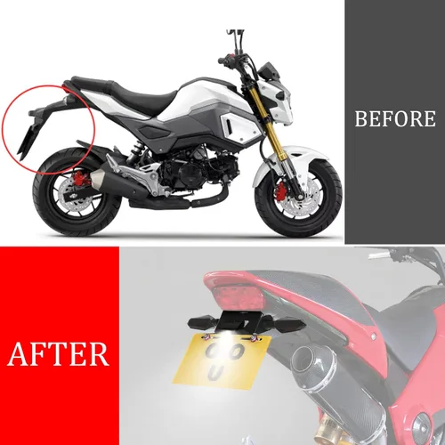 Vista 2 de GROM Kit de eliminación de guardabarros compatible con MSX125 GROM MSX125SF 2016-2020 Soporte de placa de matrícula con señales de giro traseras