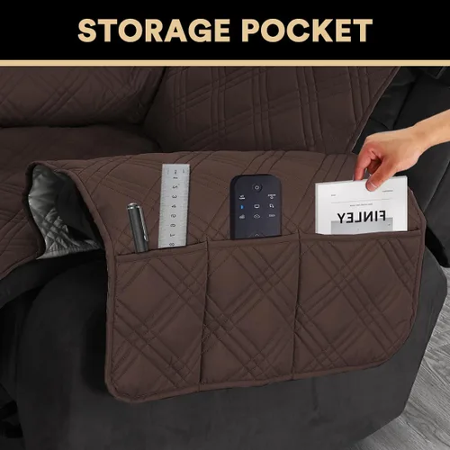 Vista 6 de PrinceDeco - Funda para sofá reclinable 100% impermeable, funda para sofá para sala, protector de muebles resistente al agua con correas elásticas