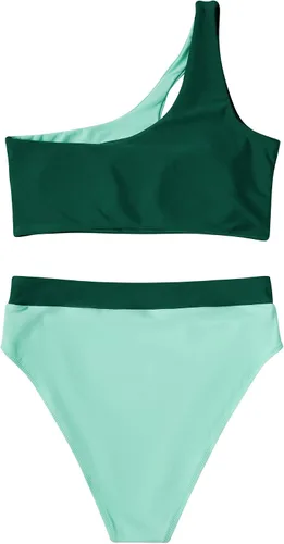Vista 55 de MOOSLOVER Traje de baño de dos piezas con corte alto y cintura alta para mujer