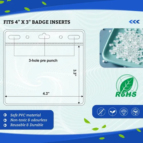 Vista 2 de 100 protectores de tarjeta de identificación con nombre y tarjetero de 4 x