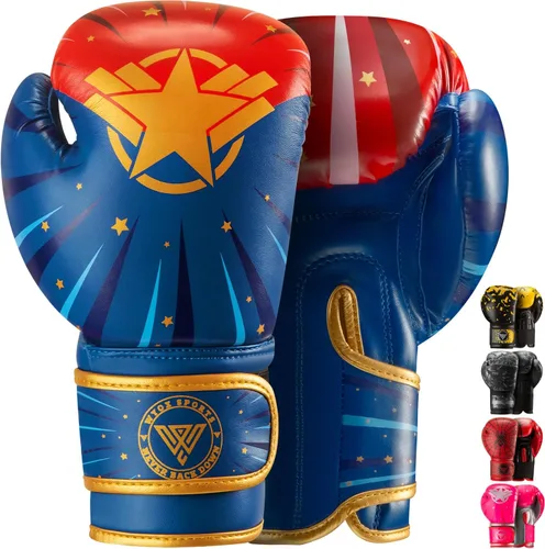 Vista 12 de WYOX Guantes de boxeo para niños de 4 onzas, 6 onzas, 8 onzas, guantes de boxeo juveniles para niños y niñas de 3 a 15 años, guantes de boxeo