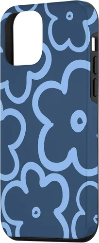 Vista 2 de Funda para iPhone 12 Mini con diseño floral azul marino y azul claro