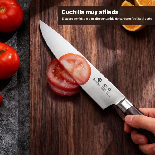 Vista 5 de imarku - Cuchillo de cocina profesional de 8 pulgadas, acero japonés HC