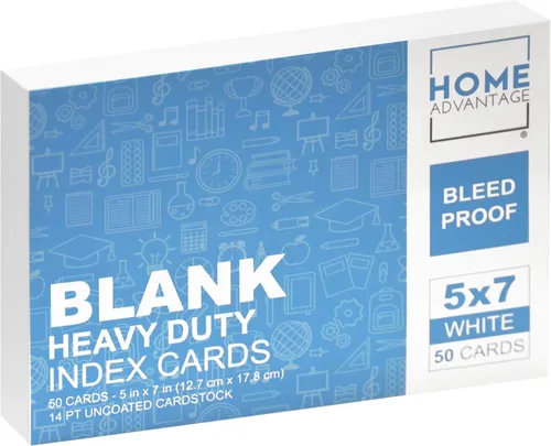 Vista 12 de Home Advantage Tarjetas de índice en blanco de 3 x 5: nuestro paquete de 50 tarjetas de notas en blanco utiliza cartulina resistente para que sean a