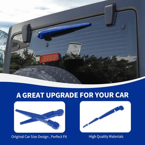 Vista 6 de RAZPOY JK Limpiaparabrisas frontal y trasero, 3 piezas, compatible con Jeep Wrangler JK JKU 2007-2017, azul