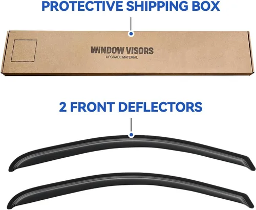 Vista 7 de Viseras de Ventana Protectores de Lluvia para Chevy Silverado/GMC Sierra 1500 Cabina Regular 2014-2018, Deflectores de Viento de Ventilación